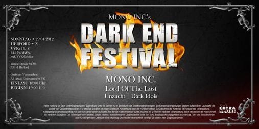 Official Ticket: Mono Inc. - Dark End Festival 2012