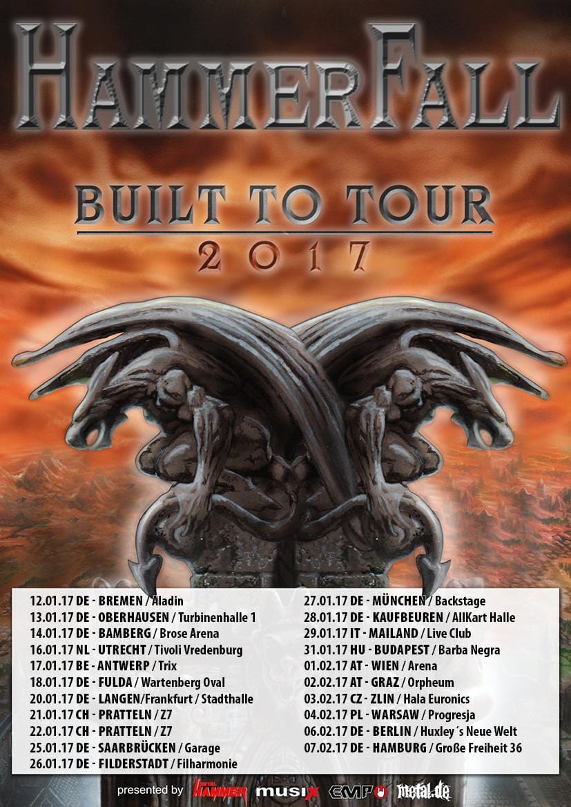 Hammerfall neues Album und Tour Anfang 2017 venue mag