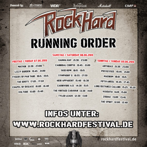 RHF2019 - Running Order